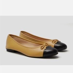 Tuckernuck Leather Flats French Sole Camille Ballet Bow Flats Size 7 NEW